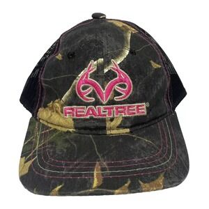 Women's Realtree Cap Pink Embroidered Logo Green & Pink‎ Camo Strapback